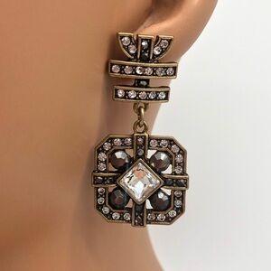 Elegant Gold and Silver Geometric Earrings‎